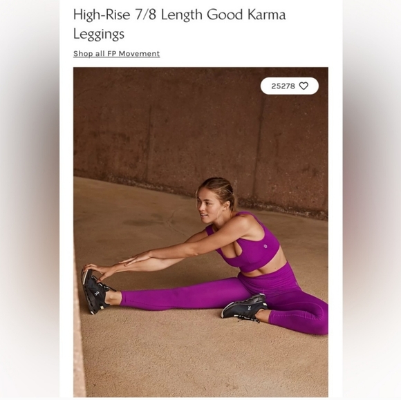 NWOT Free People Good Karma High-rise 7/8 legging M/L